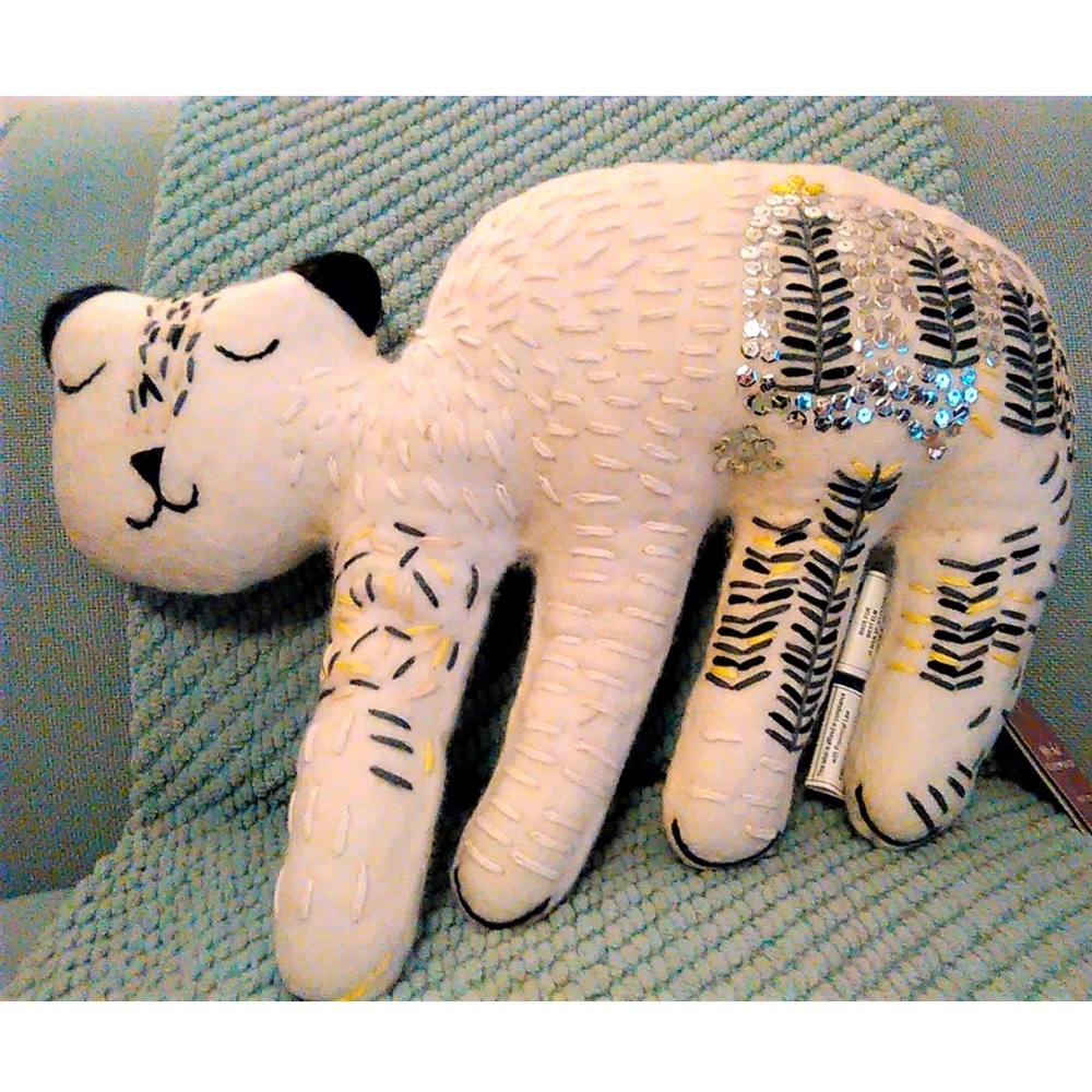 West Elm | Ltd Ed 100% Felted Wool Fair Trade Nepal Embellished Pillow